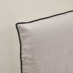 Housse De Tête De Lit CARLINA Ficelle Et Bourdon Noir -Maison Linge Magasin housse de tete de lit CARLINA 006988 N3G 5