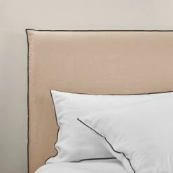 Housse De Tête De Lit CARLINA Sable Et Bourdon Noir -Maison Linge Magasin housse de tete de lit CARLINA 006988 N4G 7
