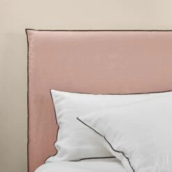 Housse De Tête De Lit CARLINA Rose Poudré Et Bourdon Noir -Maison Linge Magasin housse de tete de lit CARLINA 006988 RG 7