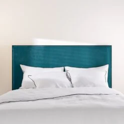 Housse De Tête De Lit DARIO Bleu Canard Et Bourdon Noir -Maison Linge Magasin housse de tete de lit DARIO 007737 B12G 8