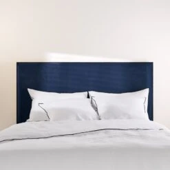 Housse De Tête De Lit DARIO Bleu Nuit Et Bourdon Noir -Maison Linge Magasin housse de tete de lit DARIO 007737 B20G 8