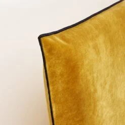 Housse De Tête De Lit DARIO Ocre Et Bourdon Noir -Maison Linge Magasin housse de tete de lit DARIO 007737 J18G 5