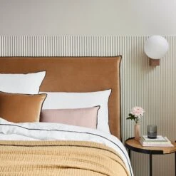 Housse De Tête De Lit DARIO Camel Et Bourdon Noir -Maison Linge Magasin housse de tete de lit DARIO 007737 MG 1