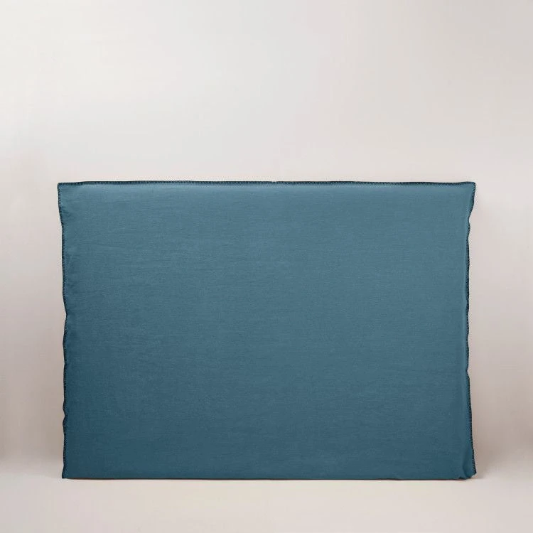 Housse De Tête De Lit NINO Indigo Et Feston Noir 1 Housse De Tête De Lit NINO Indigo Et Feston Noir