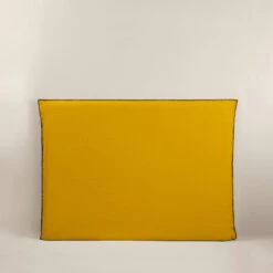 Housse De Tête De Lit NINO Ocre Et Feston Noir -Maison Linge Magasin housse de tete de lit NINO 007460 J18FG 4