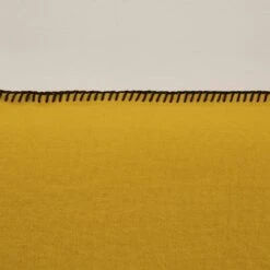 Housse De Tête De Lit NINO Ocre Et Feston Noir -Maison Linge Magasin housse de tete de lit NINO 007460 J18FG 6