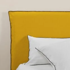 Housse De Tête De Lit NINO Ocre Et Feston Noir -Maison Linge Magasin housse de tete de lit NINO 007460 J18FG 7
