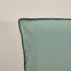 Housse De Tête De Lit NINO Vert De Gris Et Feston Noir -Maison Linge Magasin housse de tete de lit NINO 007460 V4FG 5