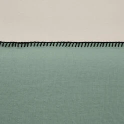 Housse De Tête De Lit NINO Vert De Gris Et Feston Noir -Maison Linge Magasin housse de tete de lit NINO 007460 V4FG 6