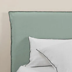 Housse De Tête De Lit NINO Vert De Gris Et Feston Noir -Maison Linge Magasin housse de tete de lit NINO 007460 V4FG 7