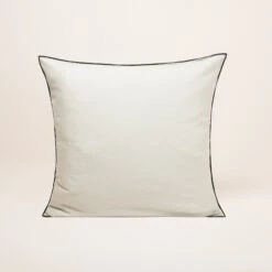 Lot De 2 Taies D'oreiller CARLINA Calcaire Et Bourdon Noir -Maison Linge Magasin lot de 2 taies d oreiller CARLINA 007693 N2G C2 5