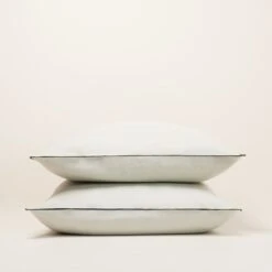 Lot De 2 Taies D'oreiller CARLINA Calcaire Et Bourdon Noir