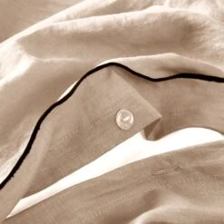 Lot De 2 Taies D'oreiller CARLINA Sable Et Bourdon Noir 15 Lot De 2 Taies D'oreiller CARLINA Sable Et Bourdon Noir -Maison Linge Magasin lot de 2 taies d oreiller CARLINA 007693 N4G C2 7