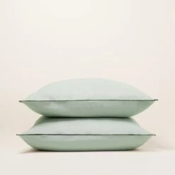 Lot De 2 Taies D'oreiller CARLINA Tilleul Et Bourdon Noir -Maison Linge Magasin lot de 2 taies d oreiller CARLINA 007693 V2G C2 4