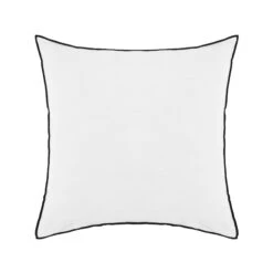 Lot De 2 Taies D'oreiller CARLINA Blanc Pur Et Bourdon Noir -Maison Linge Magasin lot de 2 taies d oreiller CARLINA 007693 WG C2 packshot