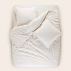 Lot De 2 Taies D'oreiller ELIE Ivoire Et Naturel -Maison Linge Magasin lot de 2 taies d oreiller ELIE 009166 WN C2 8