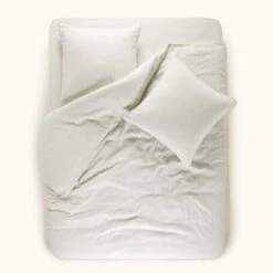 Lot De 2 Taies D'oreiller FINEA Ivoire Et Vert De Gris -Maison Linge Magasin lot de 2 taies d oreiller FINEA 009164 WV C2 8