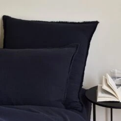 Lot De 2 Taies D'oreiller LOU Encre Bleue -Maison Linge Magasin lot de 2 taies d oreiller LOU 007614 B20 C2 1