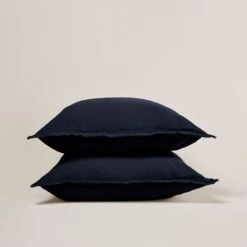 Lot De 2 Taies D'oreiller LOU Encre Bleue