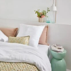 Lot De 2 Taies D'oreiller LOU Blanc Coton -Maison Linge Magasin lot de 2 taies d oreiller LOU 007614 W C2 1