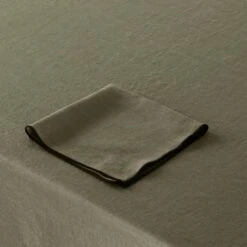 Nappe Carrée CARLINA Kaki Grisé Et Bourdon Noir -Maison Linge Magasin nappe carree CARLINA 007344 GVG 7