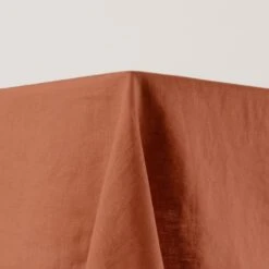 Nappe Carrée CARLINA Terracotta Et Bourdon Noir 17 Nappe Carrée CARLINA Terracotta Et Bourdon Noir -Maison Linge Magasin nappe carree CARLINA 007344 M9G 5