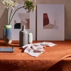 Nappe Carrée CARLINA Terracotta Et Bourdon Noir 21 Nappe Carrée CARLINA Terracotta Et Bourdon Noir -Maison Linge Magasin nappe carree CARLINA 007344 M9G 9