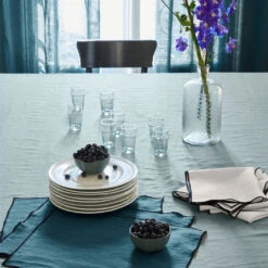 Nappe Carrée CARLINA Vert De Gris Et Bourdon Noir -Maison Linge Magasin nappe carree CARLINA 007344 V4G 2