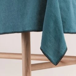 Nappe Rectangulaire NINO Indigo Et Feston Noir -Maison Linge Magasin nappe rectangulaire NINO 007345 BFG 6