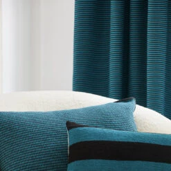 Rideau Panneau DONNIE Bleu Canard Et Noir -Maison Linge Magasin panneau DONNIE 007303 GB 2