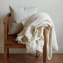 Plaid CHAMAUNY Blanc Marbré -Maison Linge Magasin plaid CHAMAUNY 009035 NG 1