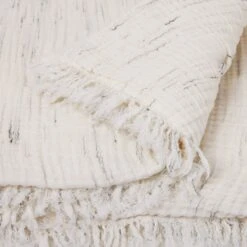 Plaid CHAMAUNY Blanc Marbré -Maison Linge Magasin plaid CHAMAUNY 009035 NG 6