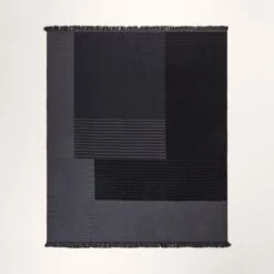 Plaid CHARLY Noir Graphite 18 Plaid CHARLY Noir Graphite -Maison Linge Magasin plaid CHARLY 007459 G10 5