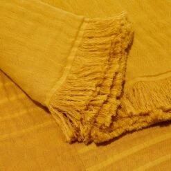 Plaid CHARLY Ocre -Maison Linge Magasin plaid CHARLY 007459 J17 6