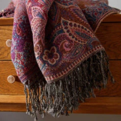 Plaid FARAH Rouge D'orient -Maison Linge Magasin plaid FARAH 005938 Z10 2