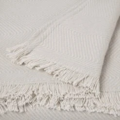 Plaid HAIDEN Ecru Et Glacier -Maison Linge Magasin plaid HAIDEN 008922 NG 6