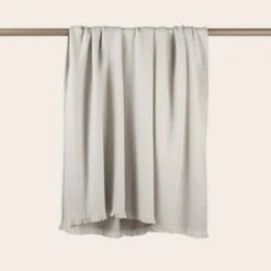 Plaid HAIDEN Ecru Et Glacier -Maison Linge Magasin plaid HAIDEN 008922 NG 8