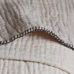 Plaid ILARIO Naturel Et Feston Noir -Maison Linge Magasin plaid ILARIO 007655 N2FG 3