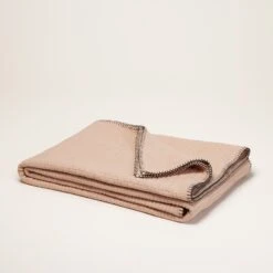 Plaid ILARIO Pêche Rosée Et Feston Noir -Maison Linge Magasin plaid ILARIO 007655 R3FG 4