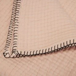 Plaid ILARIO Pêche Rosée Et Feston Noir -Maison Linge Magasin plaid ILARIO 007655 R3FG 6