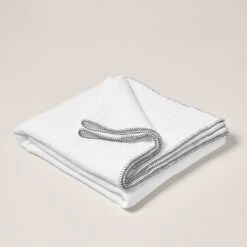 Plaid ILARIO Blanc Et Feston Noir -Maison Linge Magasin plaid ILARIO 007655 WFG 4