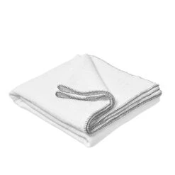 Plaid ILARIO Blanc Et Feston Noir -Maison Linge Magasin plaid ILARIO 007655 WFG packshot