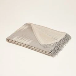 Plaid KHAN Blanc Doux -Maison Linge Magasin plaid KHAN 004962 NG 4