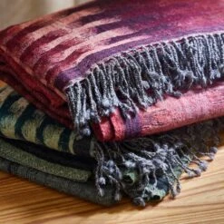 Plaid KHAN Grenat -Maison Linge Magasin plaid KHAN 004962 R18 1