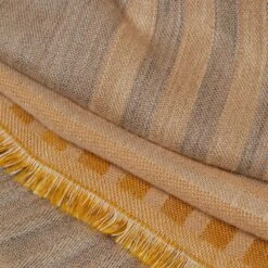 Plaid LUXOR Naturel Et Ocre -Maison Linge Magasin plaid LUXOR 005936 ZJ 6