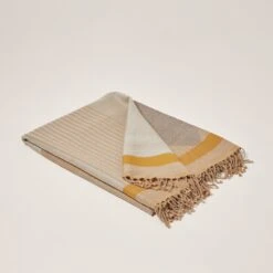 Plaid LUXOR Naturel Et Ocre