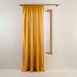 Rideau à Galon Fronceur CARLINA Ocre Et Bourdon Noir -Maison Linge Magasin rideau a galon fronceur CARLINA 006041 J18G 4