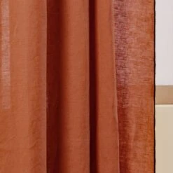 Rideau à Galon Fronceur CARLINA Terracotta Et Bourdon Noir -Maison Linge Magasin rideau a galon fronceur CARLINA 006041 M9G 7
