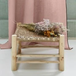 Rideau à Galon Fronceur CARLINA Rose Poudré Et Bourdon Noir -Maison Linge Magasin rideau a galon fronceur CARLINA 006041 RG 1