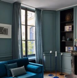 Rideau à Galon Fronceur CARLINA Vert De Gris Et Bourdon Noir -Maison Linge Magasin rideau a galon fronceur CARLINA 006041 V4G 1